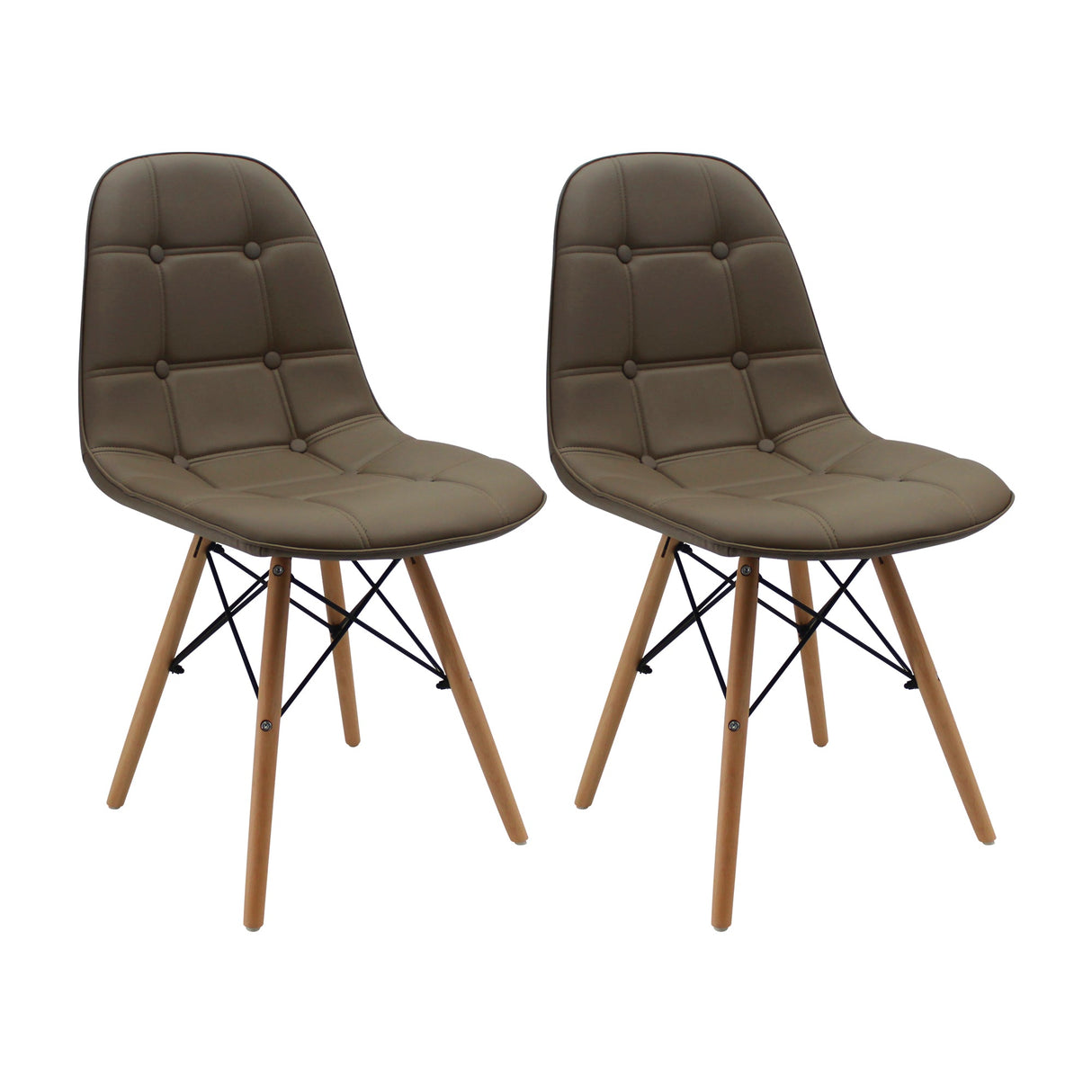 SET X 2 SILLAS DKR BOTONES BEIGE BOXBIT