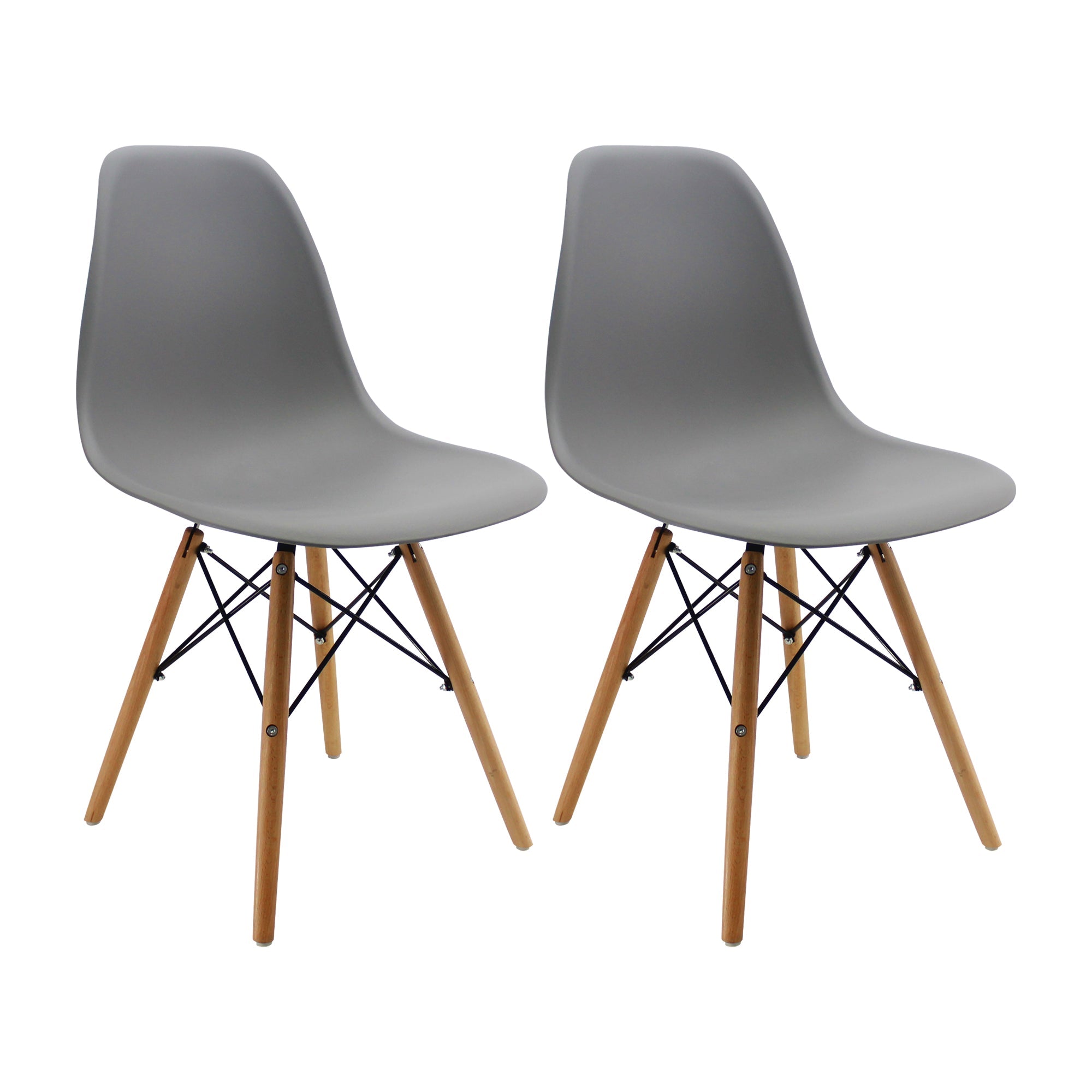 SET X 2 SILLAS DKR TIPO EAMES GRIS BOXBIT