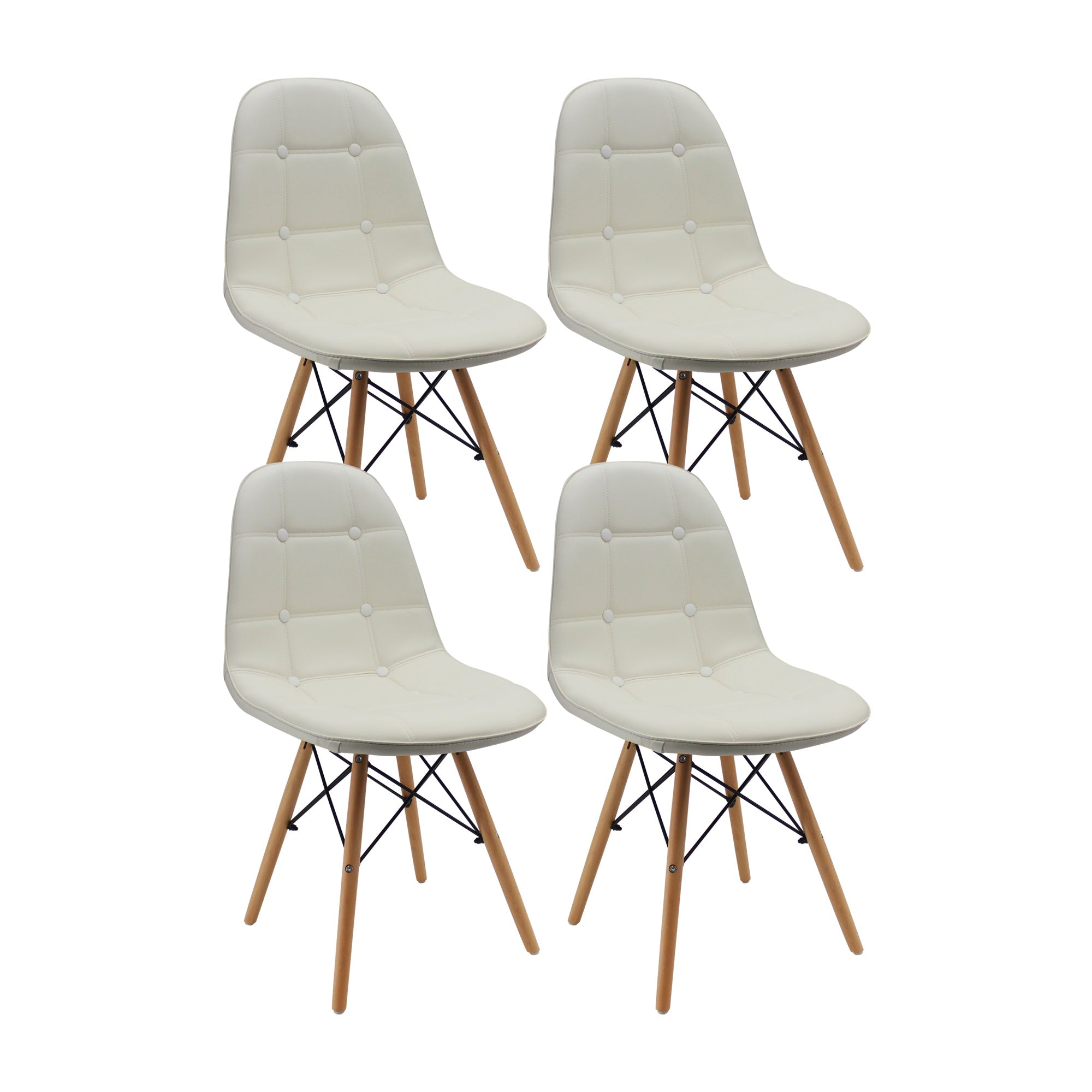 SET X 4 SILLAS DKR BOTONES BLANCAS BOXBIT