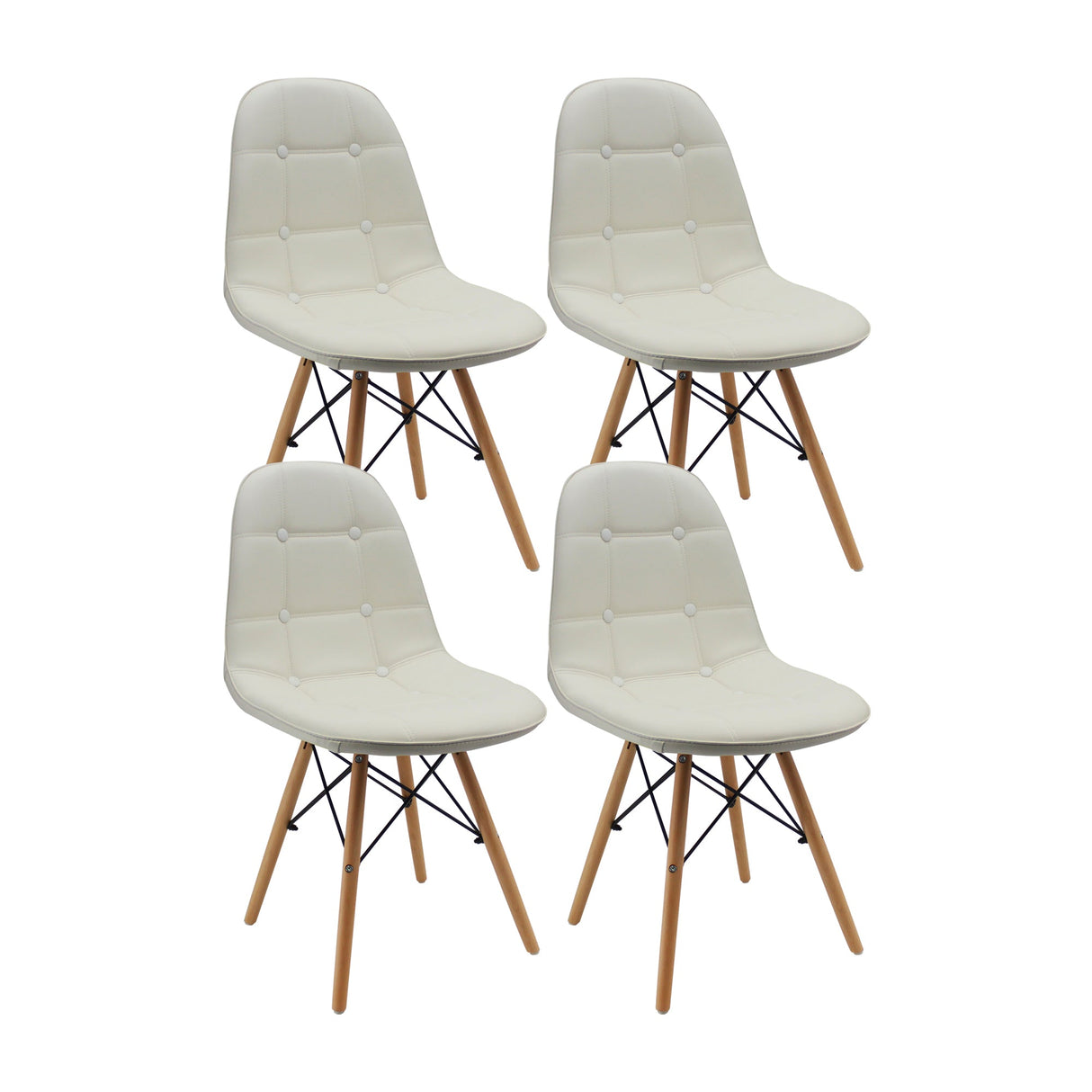 SET X 4 SILLAS DKR BOTONES BLANCAS BOXBIT
