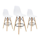 SET X 3 BUTACOS DKR BAR TIPO EAMES BLANCOS BOXBIT
