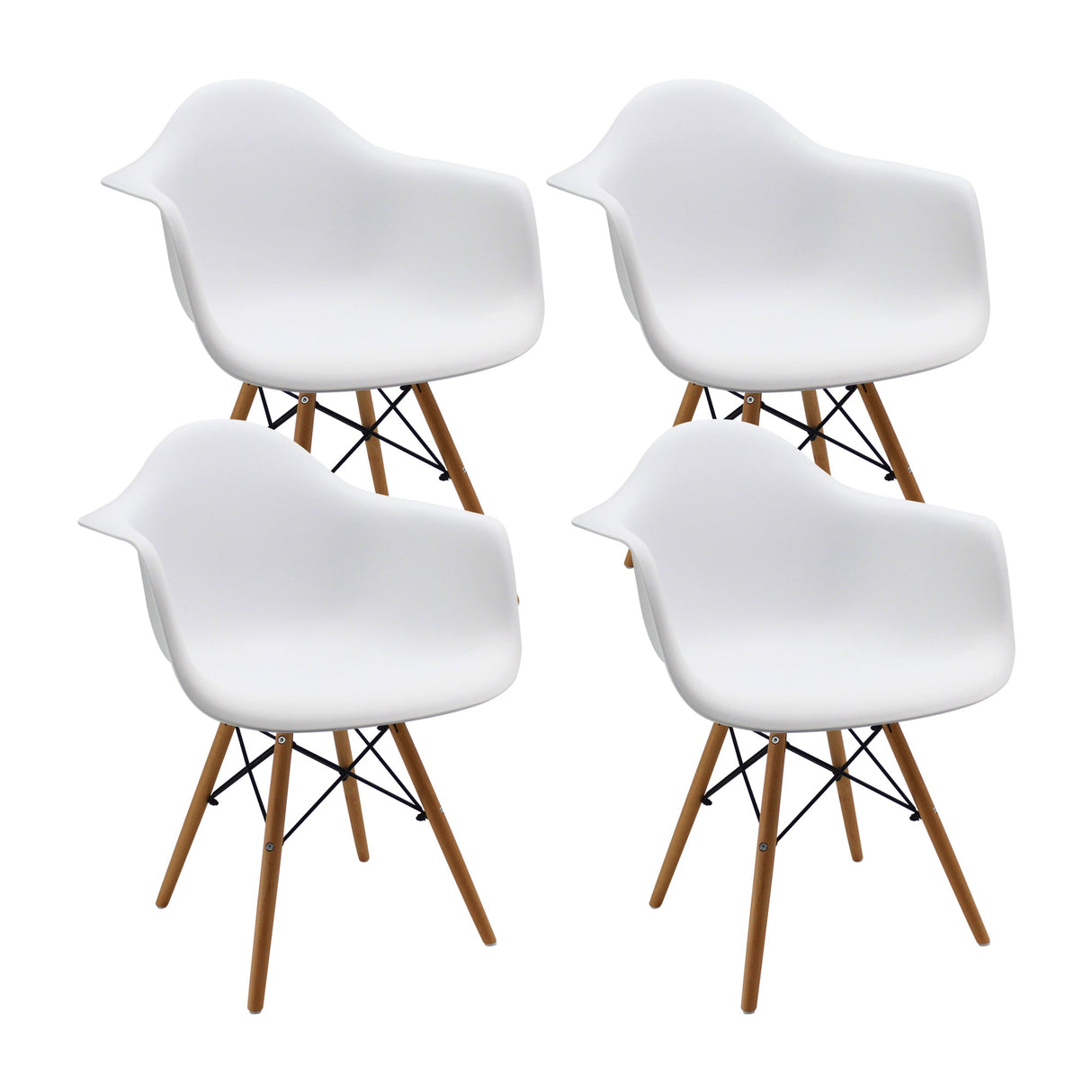 SET X 4 SILLAS DKR CON BRAZOS BLANCAS BOXBIT