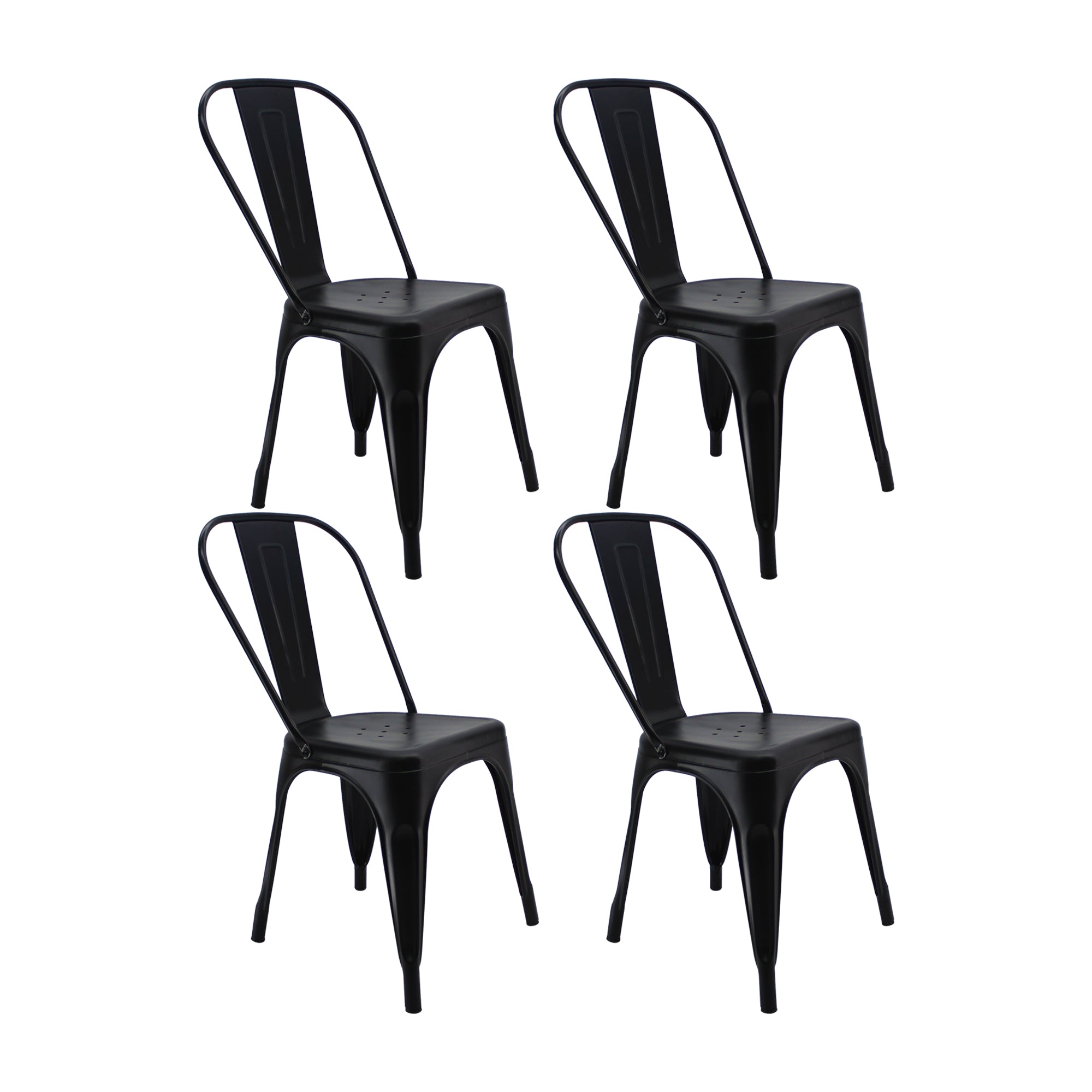 SET X 4 SILLAS TITAN TIPO TOLIX NEGRO