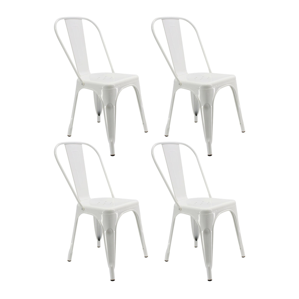 SET X 4 SILLAS TITAN TIPO TOLIX BLANCAS BOXBIT