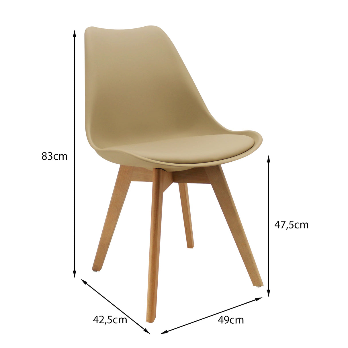 SET X 4 SILLAS JOLY BEIGE BOXBIT