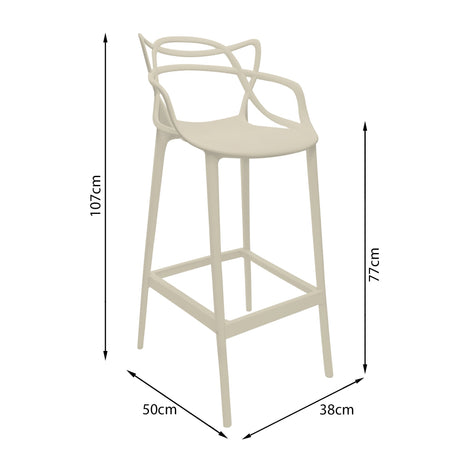 Silla Solna Barra Beige vista lateral — Boxbit