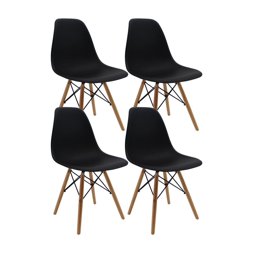 SET X 4 SILLAS DKR TIPO EAMES NEGRAS BOXBIT