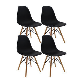 Set x4 Sillas DKR Tipo Eames Negras — Boxbit