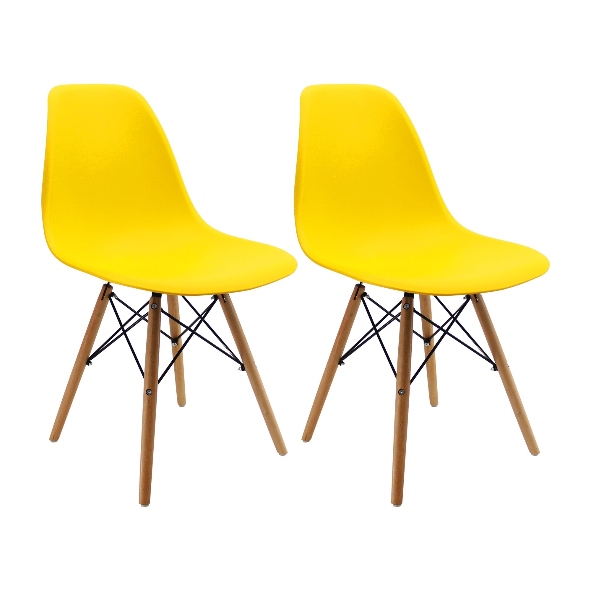 SET X 2 SILLAS DKR TIPO EAMES AMARILLAS BOXBIT