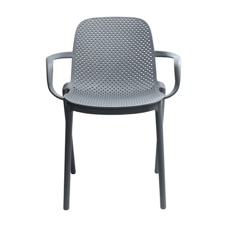 SILLA EXTERIOR BERLIN CON BRAZOS GRIS BOXBIT