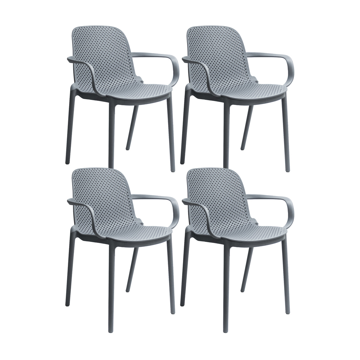 SET X 4 SILLA EXTERIOR BERLIN CON BRAZOS GRIS BOXBIT