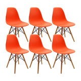SET X 6 SILLAS DKR TIPO EAMES NARANJAS BOXBIT