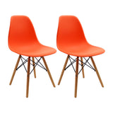 SET X 2 SILLAS DKR TIPO EAMES NARANJA BOXBIT