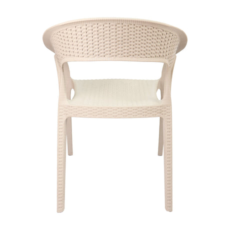 Set x4 Silla Exterior Ratan Curve Beige Boxbit