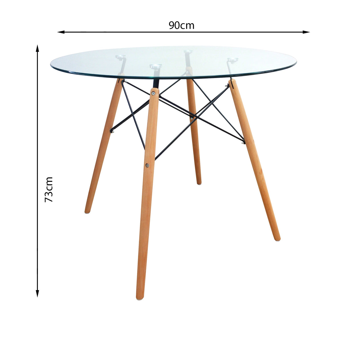 COMEDOR REDONDO TAPA VIDRIO MÁS 4 SILLAS DKR PC