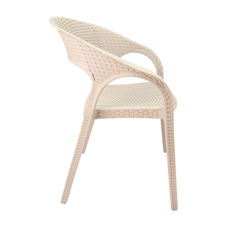 Set x4 Silla Exterior Ratan Curve Beige Boxbit