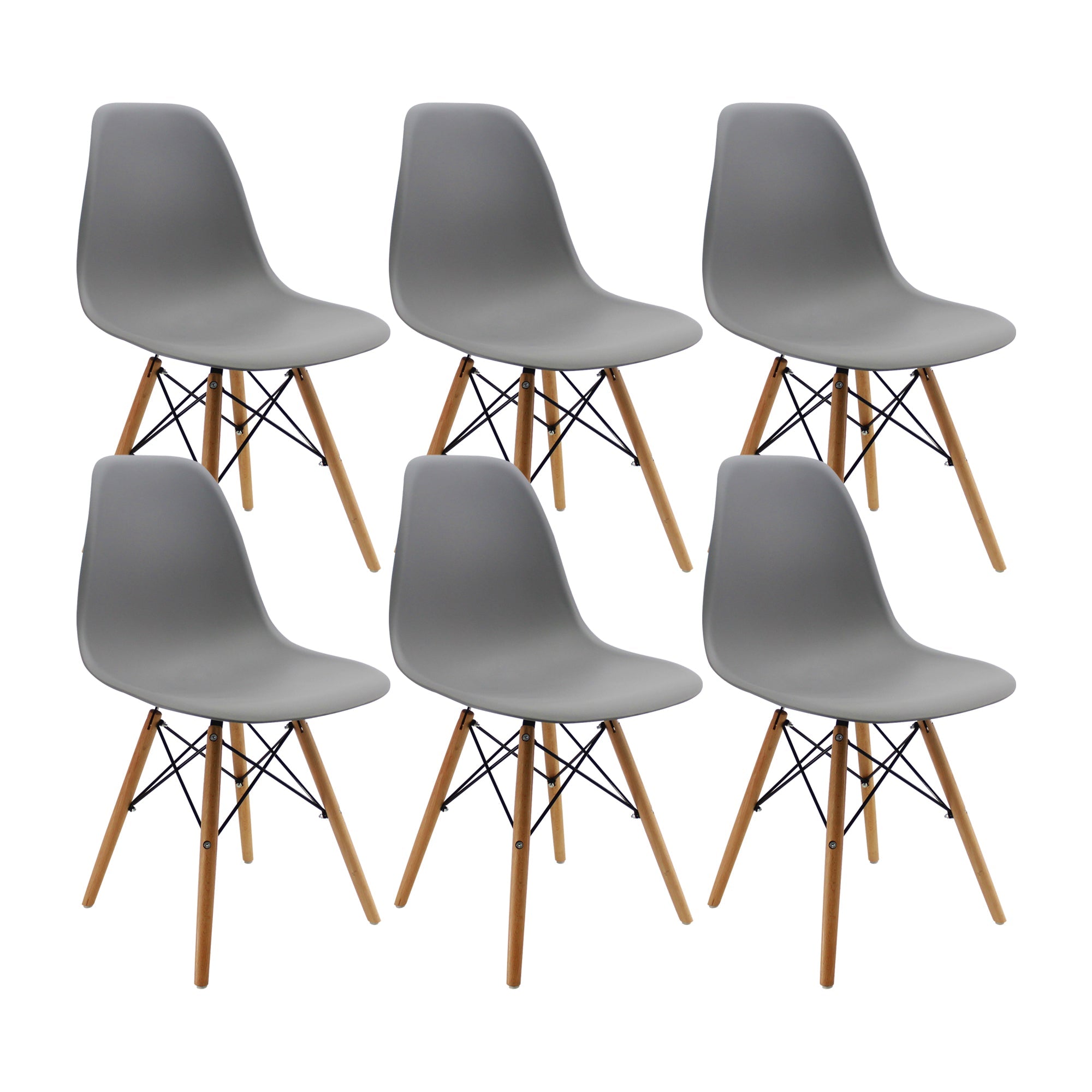 SET X 6 SILLAS DKR TIPO EAMES GRIS BOXBIT