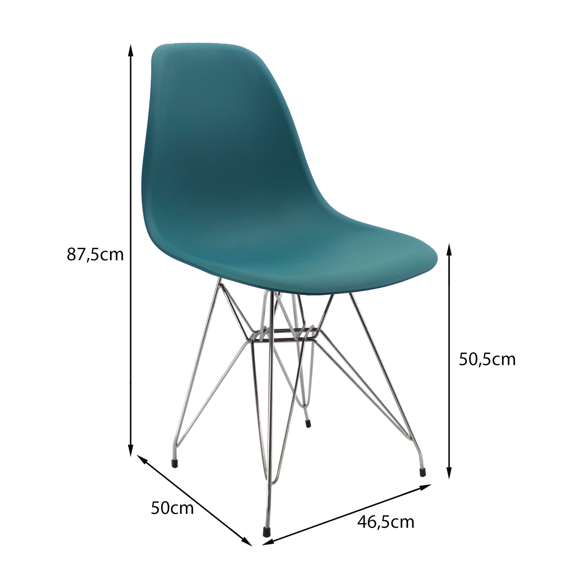 SILLA DKR METAL TIPO EAMES AZUL PETRÓLEO BOXBIT