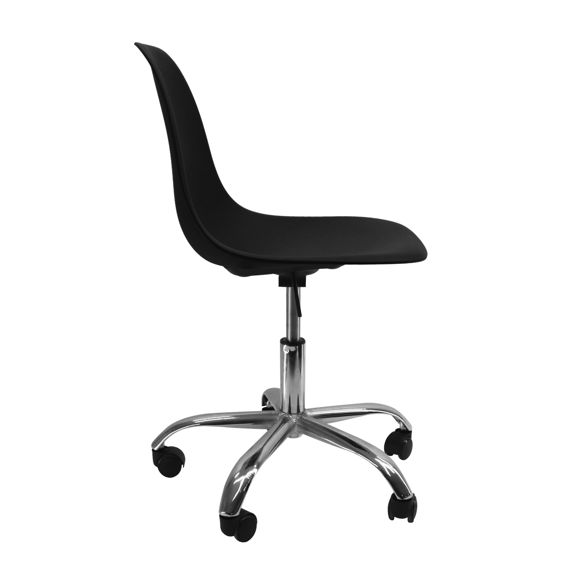 SILLA DKR CON RUEDAS TIPO EAMES NEGRA BOXBIT