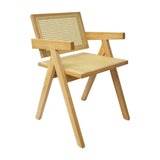 Set X4 Sillas Buganvilia en Madera de Arce con Asiento y Respaldo Tejidos en Ratán