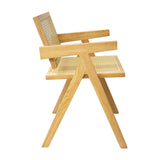 Silla Buganvilia en Madera de Arce con Asiento y Respaldo Tejidos en Ratán