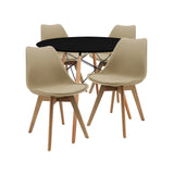 COMEDOR 4 PUESTOS RENDONDO NEGRO/JOLY