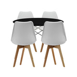 COMEDOR 4 PUESTOS RENDONDO NEGRO/JOLY