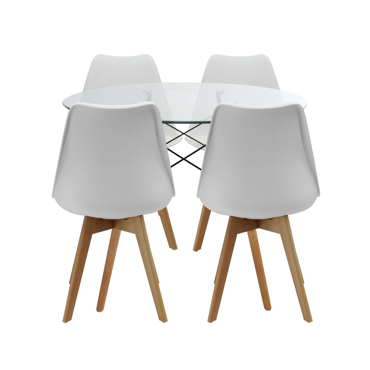 COMEDOR 4 PUESTOS RENDONDO CRISTAL/JOLY