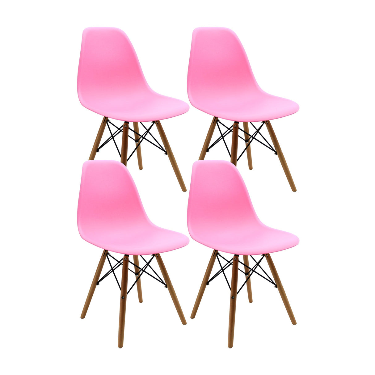 SET X 4 SILLAS DKR TIPO EAMES ROSADAS BOXBIT