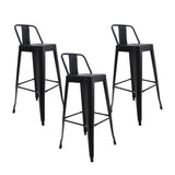 Set x 3 Butacos Bar Altos TITAN Tipo Tolix Negros BoxBit