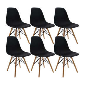 Set x6 Sillas DKR Tipo Eames Negras — Boxbit