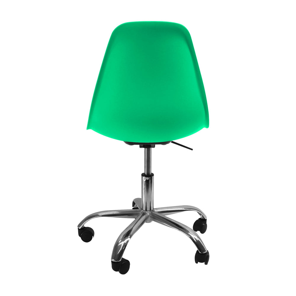SILLA DKR CON RUEDAS TIPO EAMES VERDE MENTA BOXBIT
