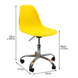 SILLA DKR CON RUEDAS TIPO EAMES AMARILLA BOXBIT