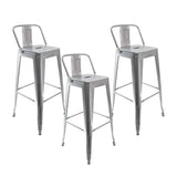 Set x 3 Butacos Bar Altos TITAN Tipo Tolix Gris BoxBit