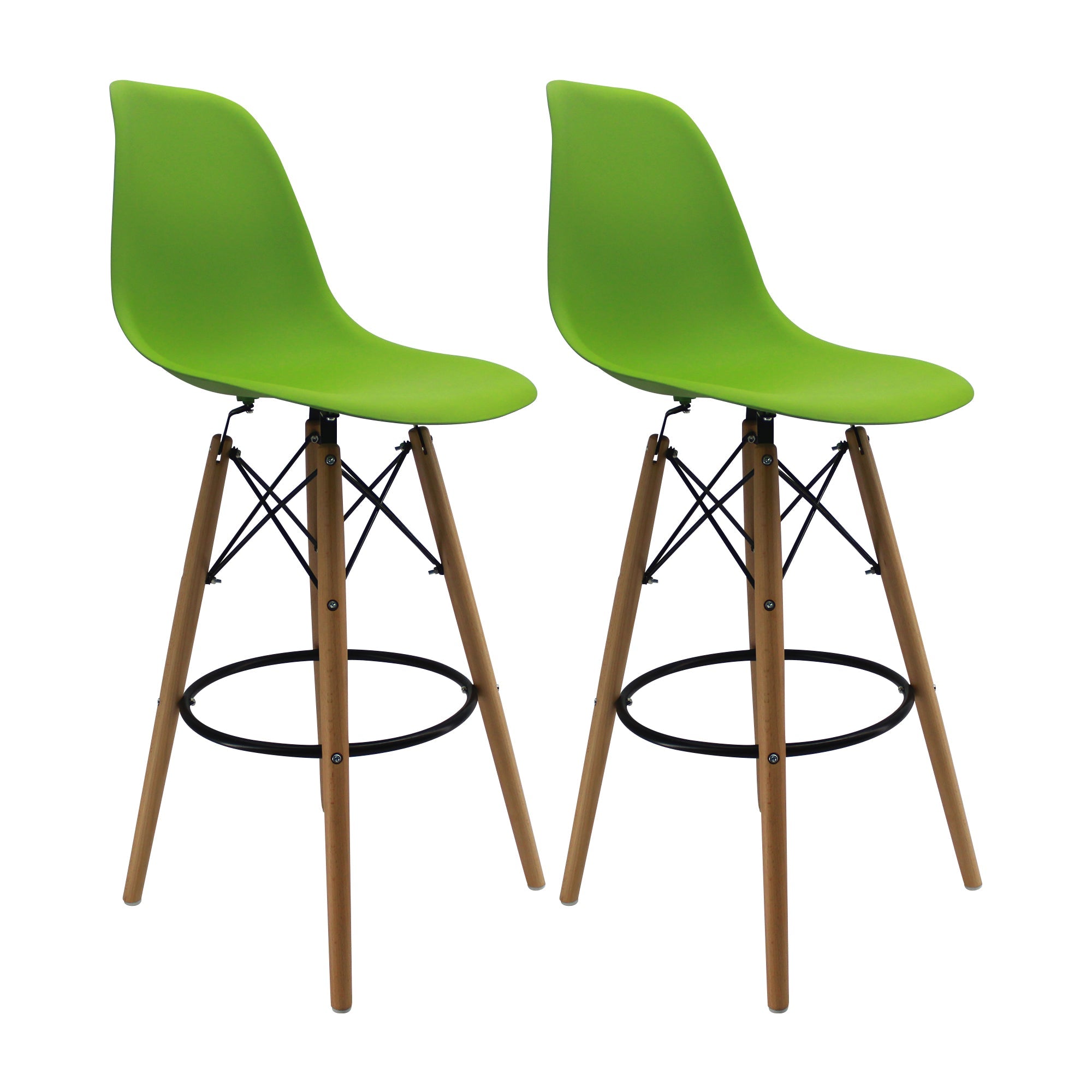SET X 2 BUTACOS DKR BAR TIPO EAMES VERDES BOXBIT