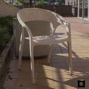 Silla Exterior Ratán Curve Beige — Boxbit