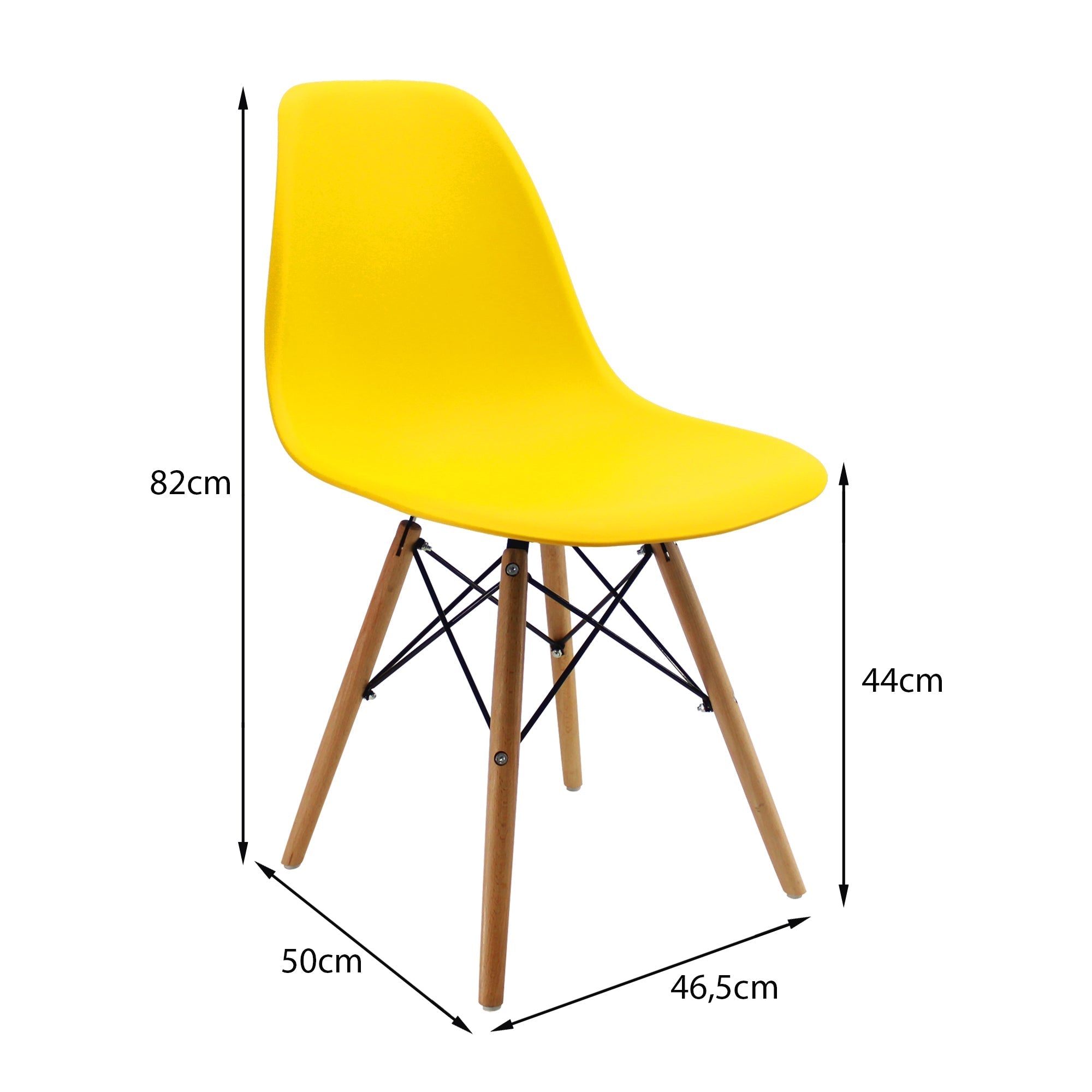SET X 4 SILLAS DKR TIPO EAMES AMARILLAS BOXBIT