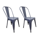 SET X 2 SILLAS TITAN TIPO TOLIX GRIS OSCURO BOXBIT