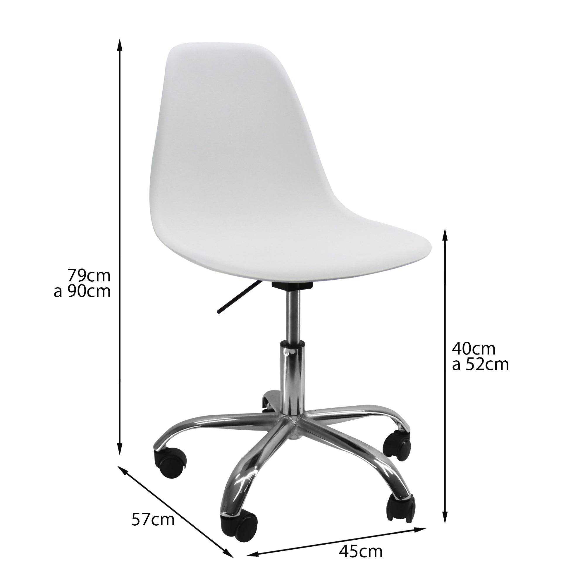 SILLA DKR CON RUEDAS TIPO EAMES BLANCA BOXBIT