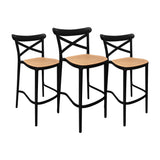 SET X 3 SILLAS PLATS BARRA NEGRO BOXBIT