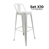 SET X 10 BUTACOS BAR ALTOS TITAN TIPO TOLIX BLANCOS BOXBIT