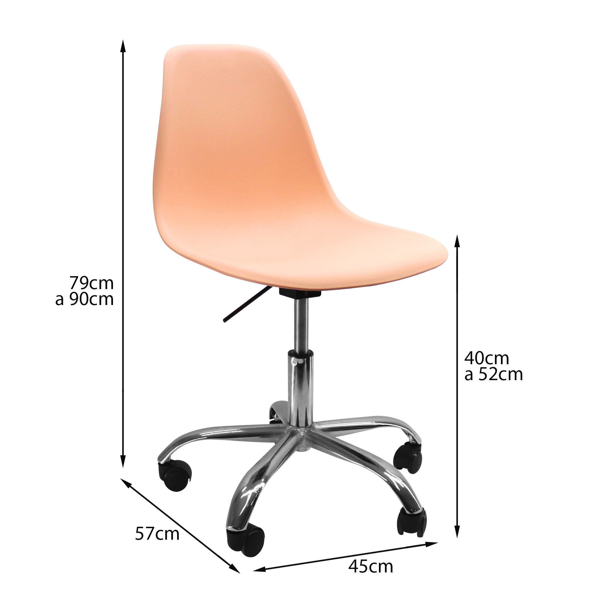 SILLA DKR CON RUEDAS TIPO EAMES SALMON BOXBIT