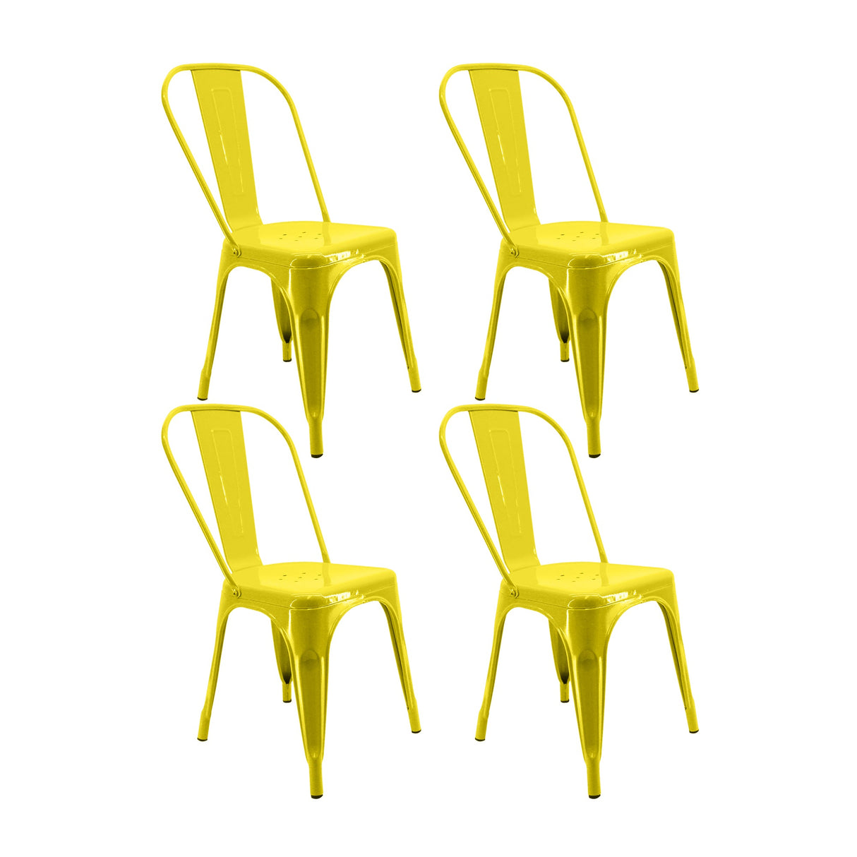 SET X 4 SILLAS TITAN TIPO TOLIX AMARILLAS BOXBIT