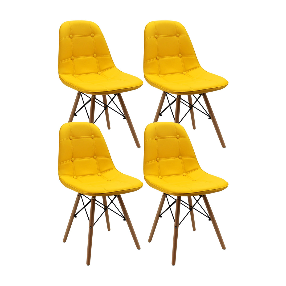 SET X 4 SILLAS DKR BOTONES AMARILLAS BOXBIT