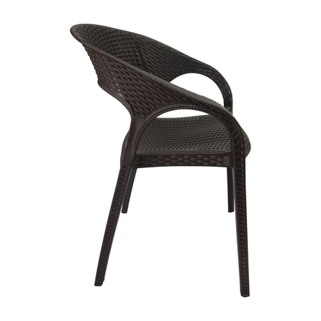 Set x4 Silla Exterior Ratan Curve Café Boxbit