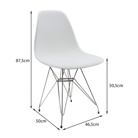 Set x4 Silla DKR Metal Tipo Eames Blanca Boxbit