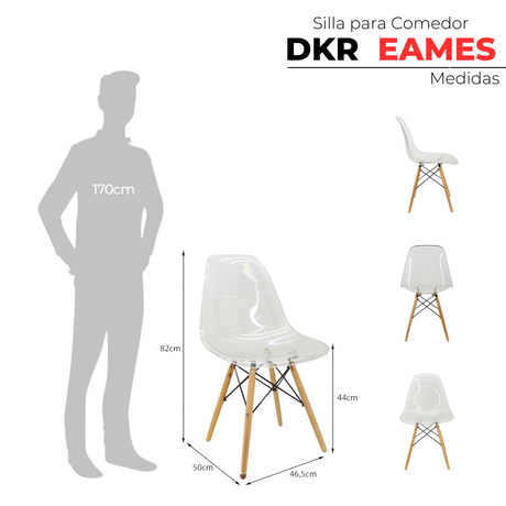 Set x 4 Silla DKR PC Tipo EAMES