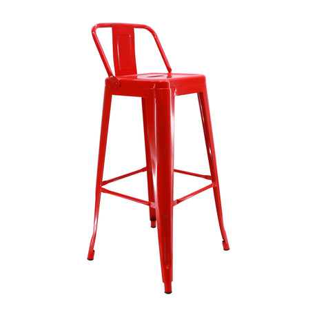 Set x 2 Butacos Bar Altos TITAN Tipo Tolix Rojos BoxBit