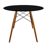 COMEDOR REDONDO TAPA NEGRA MÁS 4 SILLAS DKR PC