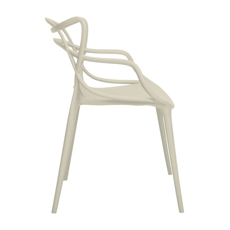 Set x4 Sillas Solna Beige vista lateral — Boxbit